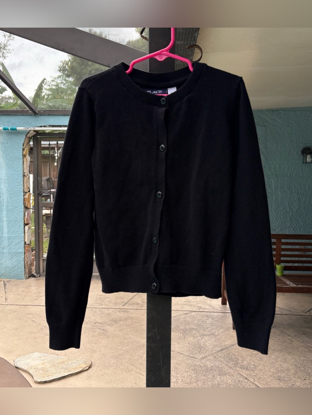 THE CHILDREN’S PLACE Girls Black Cardigan Sweater Size 7/8 Like New